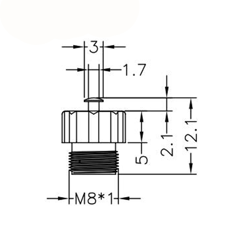 M8 male plastic waterproof cap